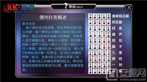 德州扑克线上发牌规则_kk德州牌型大小排序_kk德州牌型介绍