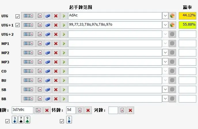德州扑克 all in 翻牌_AA翻牌面胜率分析_德州扑克AA翻牌圈加注决策
