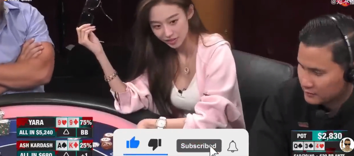 德扑美女YARA精彩牌局_YARA扑克大赛_德州扑克女选手高兴