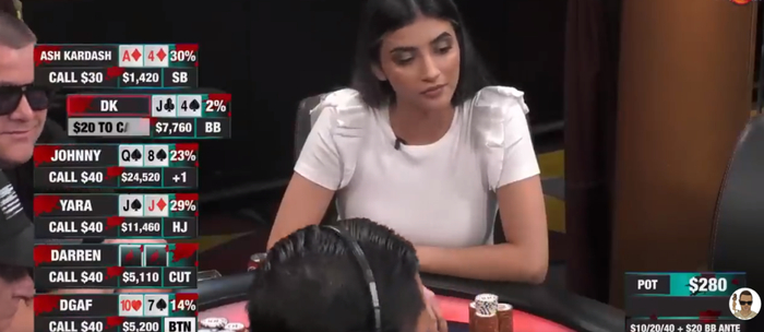 德州扑克女选手高兴_YARA扑克大赛_德扑美女YARA精彩牌局
